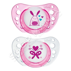 CHICCO - BIBERON FALLCO SILIKONI 2COPE/6-16MUAJSH "SOOTHER PHYSIOFORMA AIR LATEX PINK" - 8058664109593