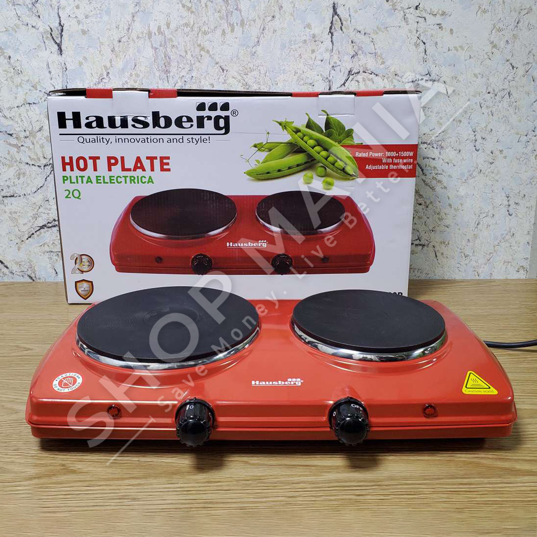 HAUSBERG - FURNELE ME 2 VATRA ELEKTRIKE 2500W "ELECTRIC HOT PLATE" - HB-520R