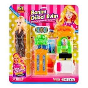 KUKULL BARBIE & MOBILJE +3 VJEC "NIZAM BABY SET FURNISHED" - NZM-142