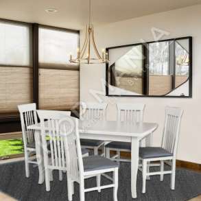 TAVOLINE NGRENIE ME KEMBE TE HOLLA ME 6 KARRIGE - 140X80CM