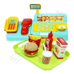 BAYRAKTAR - KASE & SERVIS USHQIMI BURGER +3VJEC "SHOP & JOY MY FIRST CASH REGISTER BURGER MENU SET" - Z6152