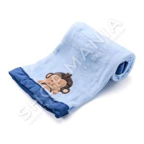 BATANIJE BLU ME DIZENJO MAJMUN "FAMILY" - 80X100CM