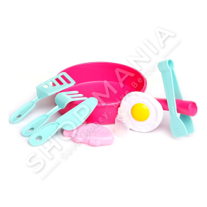 BIRLIK TOYS - TIGAN ME KAPAK ME DRITA & TINGUJ +3VJEC/9PJESE "STEAM PAN KITCHEN SET" -  018-72