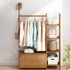 DOLLAP MULTIFUNKSIONAL PREJ DRU BAMBUJE 80X30X138CM "BAMBOO OPEN WARDROBE"