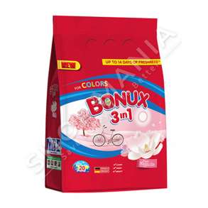 BONUX - DETERGJENT PLUHUR 3 NE 1 PER RROBA ME NGJYRE "PURE MAGNOLIA" - 20 LARJE