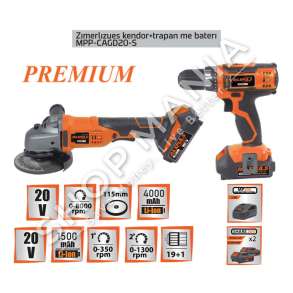 MAXPULS - SET ZMERILUES KENDOR & TRAPAN ME BATERI 20V - MP10312