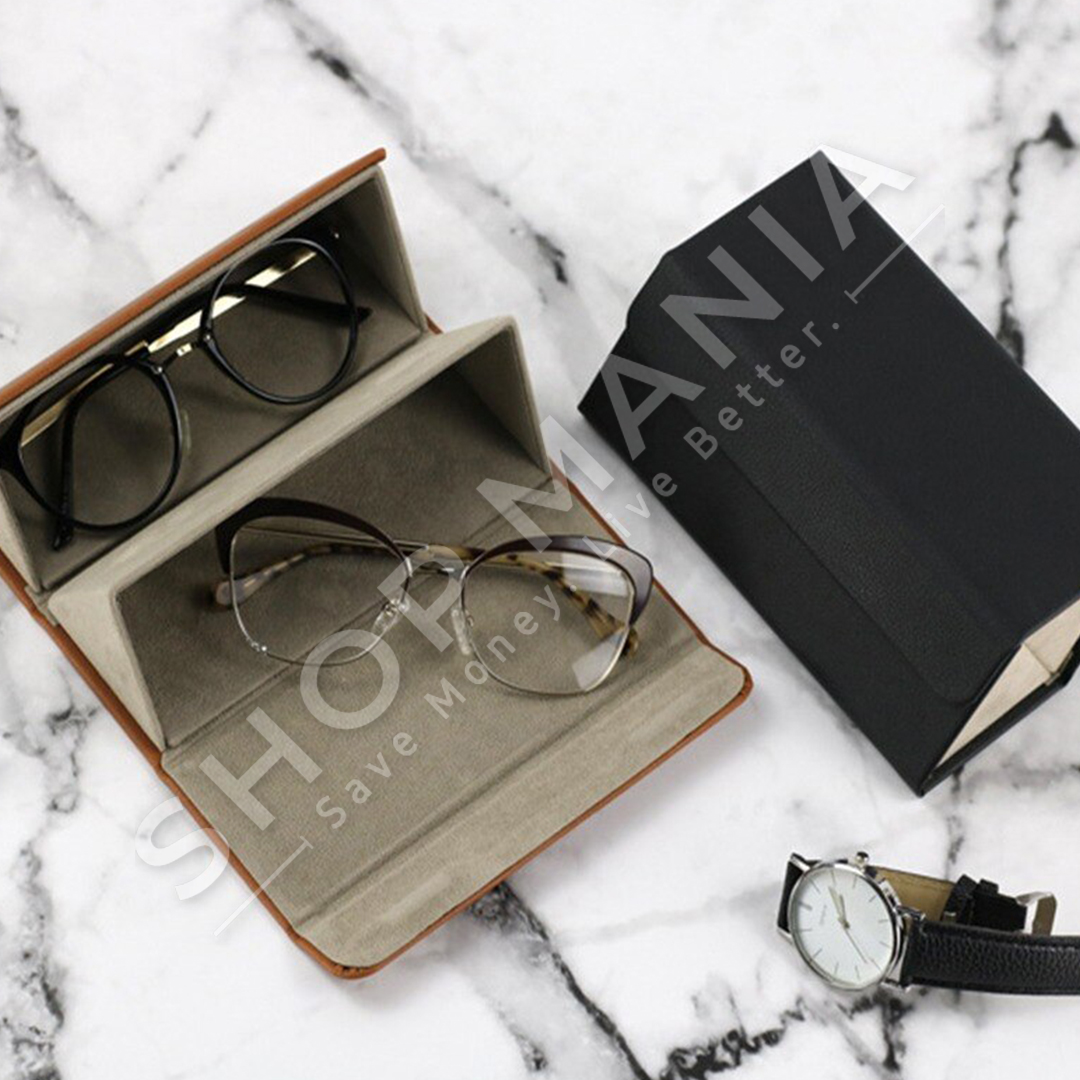 ORGANIZUESE PER SYZET "SUNGLASSES ORGANIZER 5 SLOTS TRAVEL GLASSES CASE MULTIPLE PAIR EYEGLASSES STORAGE BOX"