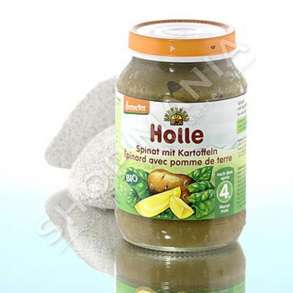 HOLLE - PURE PERIMESH ME SPINAQ & KAROTE "TE HOMOGJENIZUARA - BIO" - 190G, +4 MUAJ