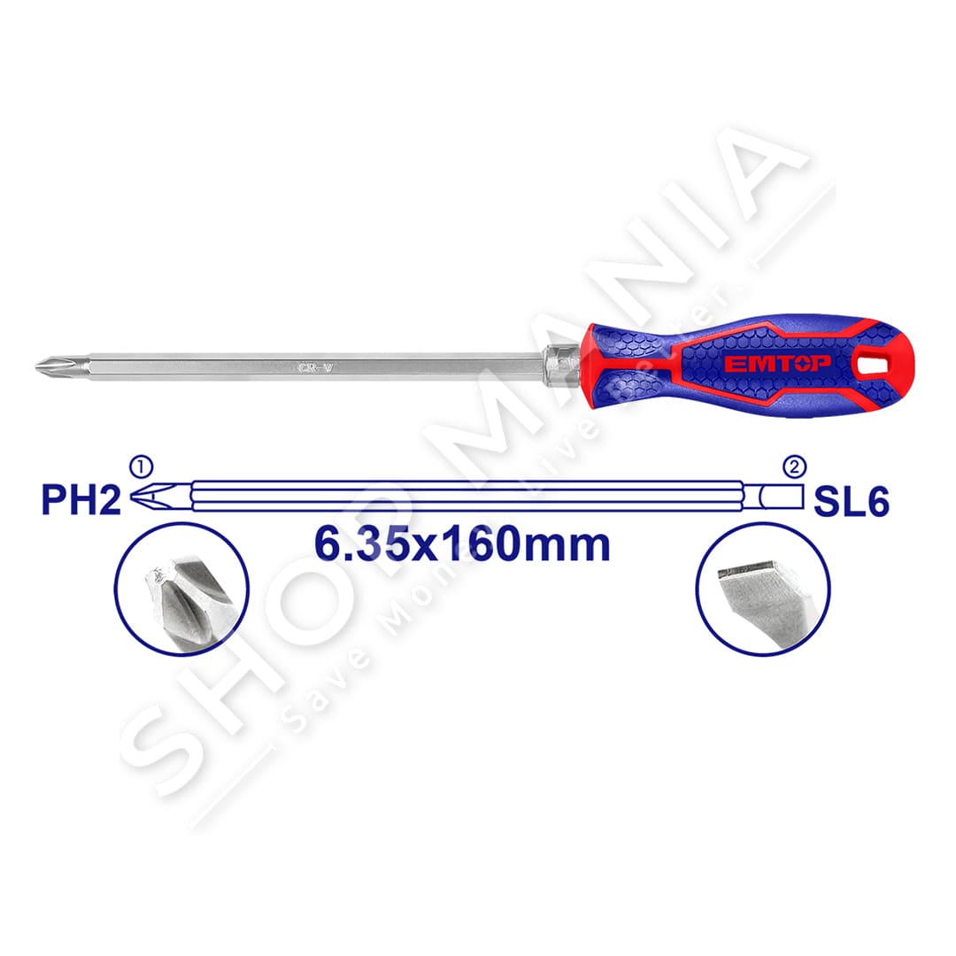 EMTOP - KACAVIDE ME 2 MAJA PH2+SL6/ 6.35X160MM - ESDRH0202