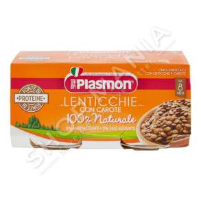 PLASMON - THJERREZA TE HOMOGJENIZUARA 160G/+8MUAJSH "LENTICCHIE CON CAROTE 100% NATURALE" - 8001040199411