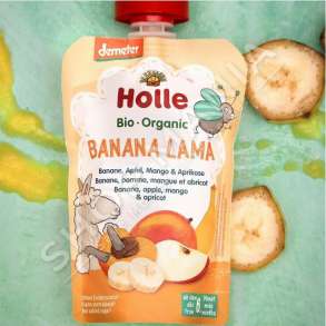 HOLLE - PURE/LENG ME BANANE, MOLLE, MANGO & KAJSI "BANANA LAMA - ORGANIC" - 100G, +6 MUAJ