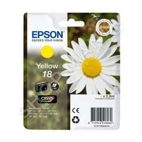 EPSON - KARTUÇË ME BOJË NGJYRË E VERDHË C13T18044010 T1804 RRETH 180 FAQE 3.3ML STANDARD