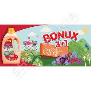 BONUX - DETERGJENT LENG 3 NE 1 PER RROBA ME NGJYRE TE CELET "COLORS GLOW" - 20 LARJE