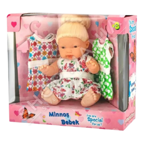 ŞİMŞEK TOYS - KUKULLA BEBE MINNOS +3VJEC "MINNOS BABY TOY DOLL" - 8531