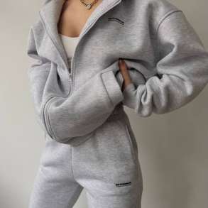 KOSTUM SPORTIV ME HOODIE ME ZINXHIR DHE TUTA - SHKS-31