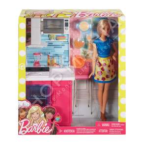 BARBIE - SET KUKULLA & PAJISJE KUZHINE