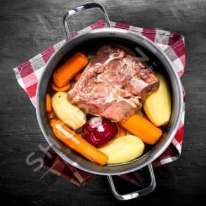 TENXHERE INOKSI ME KAPAK QELQI "POUR & COOK II" - 6.5L, 24CM