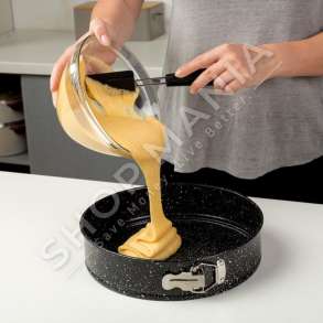 NAVA - TAVE ME VESHJE GURI NE FORME RRETHORE PER KEK 28CM "CAKE TIN, ROUND GRANITE FORM, NATURE, DETACHABLE, FOR CAKE, SPONGE CAKE, CAKE, 27.5 CM" - 5205746884593