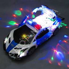 MAKINE POLICIE ME DRITA & MUZIKE +3 VJEC "RED RACE CAR SPINNING 360 PROJECTION LIGHT SHOW" - YJ388