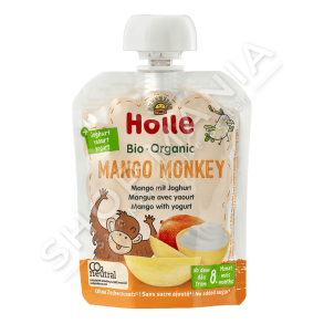HOLLE - KOS ME MANGO 85G/+8MUAJSH "ORGANIC MANGO MONKEY-MANGO YOGHURT POUCH" - 7640161879683