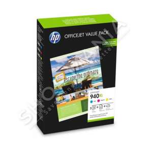 HP - KONFEKSION MIKS NGJYRË E KALTËR / NGJYRË MAGENTA / NGJYRË E VERDHË CG898AE 940 XL, 100 FLETE A4, 3X KARTUÇA 940XL: C+M+Y