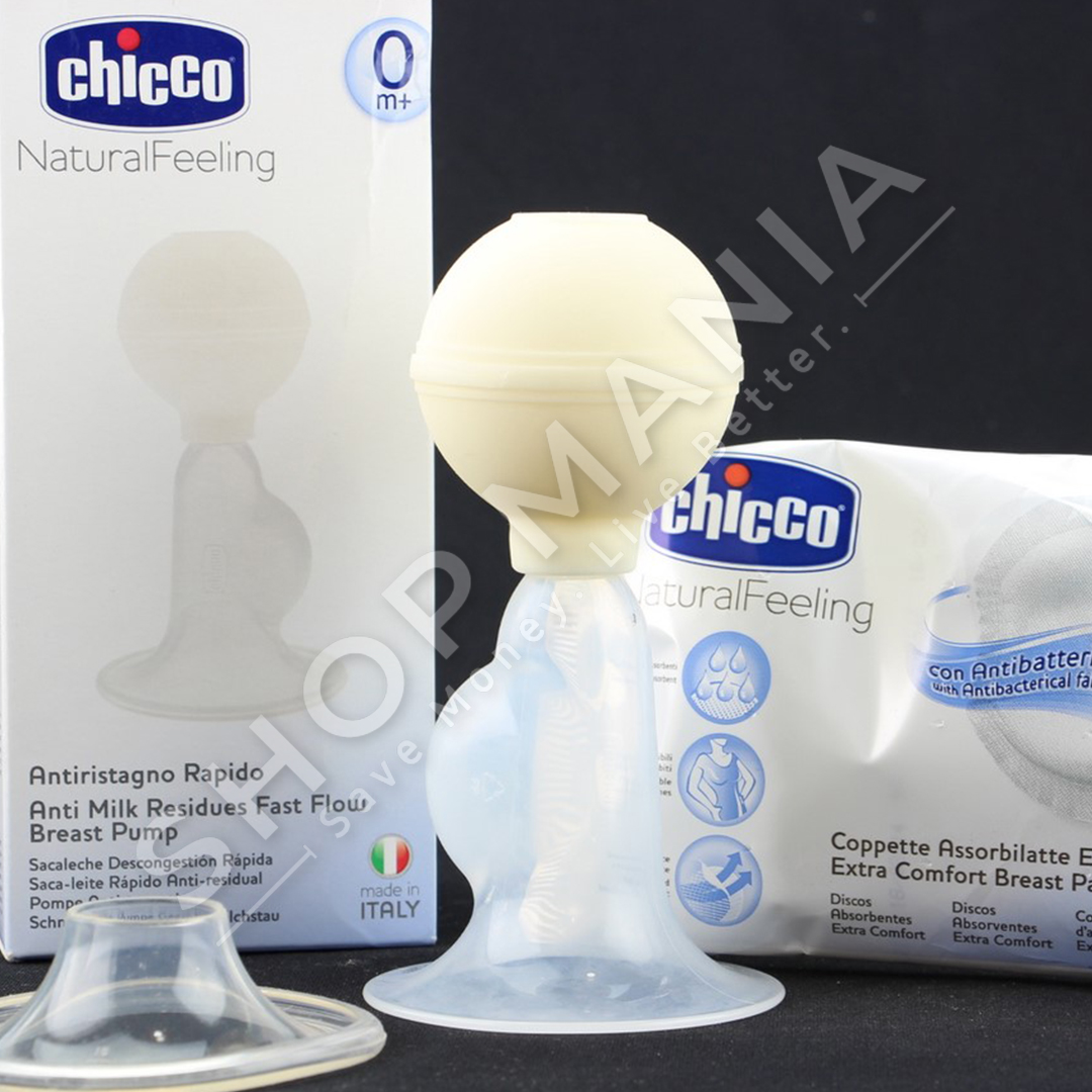 CHICCO - POMPE GJIRI MANUALE  PER SHKARKIMIN E QUMESHTIT TE TEPERT & ZHBOLLIKIMIN E GJIRIT