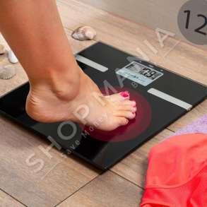 FIRST AUSTRIA - PESHORE ELEKTRONIKE 150KG "DIGITAL BATHROOM GLASS SCALES WITH BODY FAT ANALYZER" - FA-8006-3-BA