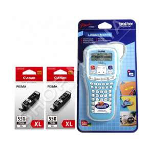 CANON -  VALUE PACK NGJYRË E ZEZË PGI-550PGBK XL MCVP PGI-550PGBK XL 2 KARTUÇA PGI-550PGBK XL (6431B001) + P-TOUCH H100LB