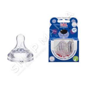 BIBI - BIBERON SILIKONI PER SHISHE ME GRYKE TE NGUSHTE "NATURAL" - 2 COPE, +4 MUAJ