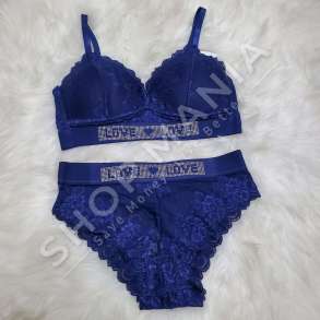 SET INTIMO BLU "LOVE LOVE" ME DANTELLE - IVI-020