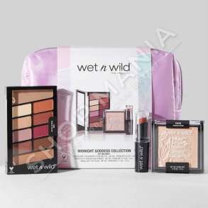 WET N WILD - SET PALETE+HIGHLIGHTER POWDER+BUZEKUQ+CANTE MBAJTESE "MIDNIGHT GODDESS SET" - 4049775003485