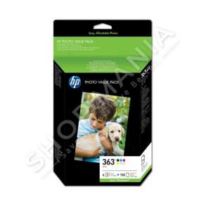 HP - VALUE PACK NGJYRË E ZEZË / NGJYRË E KALTËR / NGJYRË MAGENTA / NGJYRË E VERDHË / / Q7966EE 363 KIT FOTOGRAFIK, 150 FAQE 10X15 CM + 6 KARTUÇA: BK/LC/C/LM/M/Y