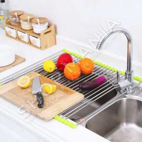 KULLUESE METALIKE PER LAVAMAN 47X28CM "STAINLESS STEEL SHELF SINK RACK/PORTABLE FOLDING/DRYING TRAY"