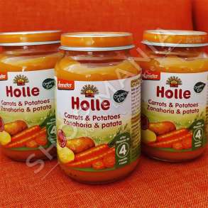 HOLLE - PURE PERIMESH ME KAROTA & PATATE TE HOMOGJENIZUARA "ORGANIC" - 190G, +4 MUAJ