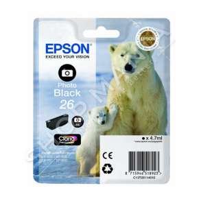 EPSON - KARTUÇË ME BOJË NGJYRË E ZEZË C13T26114010 T2611 RRETH 200 FAQE 4.7ML STANDARD