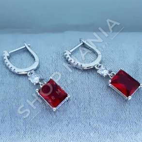 VATHE ARGJENDI ME GUR ZIRKONI TE KUQ - DHA-BL5-133