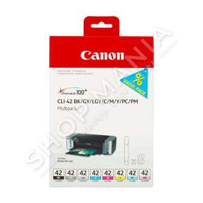 CANON - MULTIPACK NGJYRË E ZEZË/NGJYRË E KALTËR/NGJYRË MAGENTA/NGJYRË E VERDHË/NGJYRË GRI CLI-42MULTI 6384B010 8 KARTUÇA CLI-42: BK +C +M +Y +GY +PC