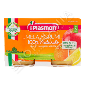 PLASMON - PURE ME MOLLE & AGRUME 2X104G/+6MUAJSH "MELA AGRUMI 100% NATURALE" - 8001040415870