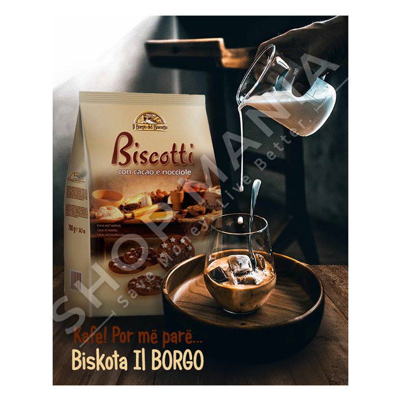 BORGO DEL BISCOTTO - BISKOTA ME KAKAO DHE LAJTHI - 700G