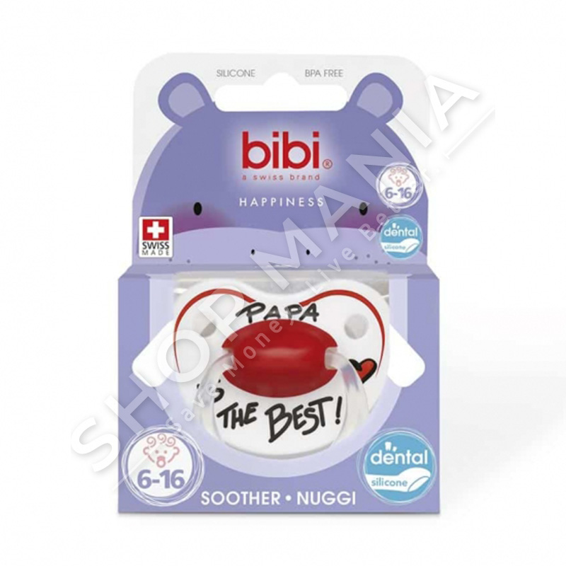 BIBI - BIBERON FALLCO SILIKONI "DENTAL - PAPA IS THE BEST" 6-16 MUAJSH