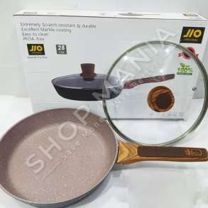 TIGAN ALUMINI ME VESHJE MERMERI ME KAPAK - 28CM