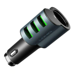 LDNIO - KARIKUES MAKINE 3XUSB 5.1A 120W "USB CAR CHARGER LDNIO 3XUSB PORTS 5.1A TYPE-C CABLE WITH SOCKET ADAPTER" - 8605042601684