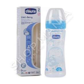 CHICCO - SHISHE ME BIBERON SILIKONI PER DJEM "WELL-BEING" - 250ML, +2 MUAJ