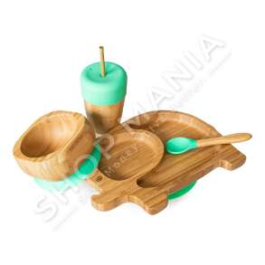 ECO RASCALS - SET USHQIMI +6MUAJSH "ELEPHANT SET IN GREEN" - 793591755526