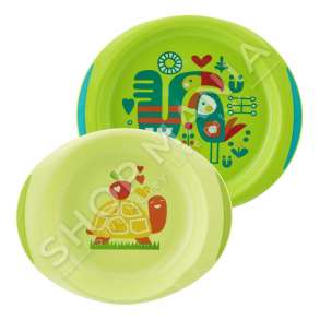 CHICCO - SET USHQIMI (PJATE+TAS) +12MUAJSH "DISH SET TAKE EAT EASY NEUTRAL" - 8058664000791