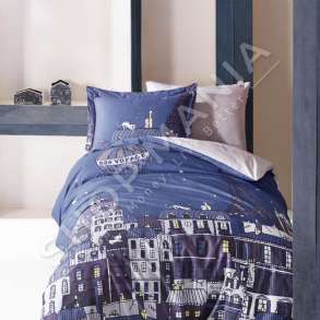 MARIE CLAIRE PARIS - SET CARCAF ZARF "PARIS BY NIGHT NAVY" - 160X220CM