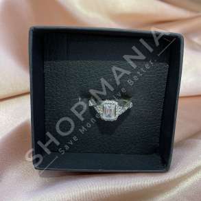 UNAZE ARGJEND ME GUR ZIRKONI "FORME  DREJTKENDORE"  - KL-196