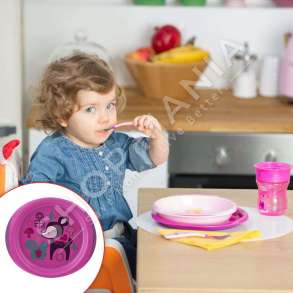 CHICCO - SET USHQIMI ROZE PER FEMIJE (2 PJATA, LUGE & PIRUN, GOTE) +12 MUAJ