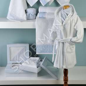 DOWN TOWN KIDS - ROBDISHAN PER FEMIJE "WHITE/CIEL" - 2-4, 4-6, 6-8VJEC