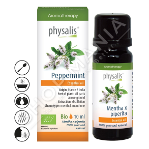 PHYSALIS - VAJ MENTE PER QETESIMIN E RRUGEVE TE FRYMEMARRJES & LEHTESIMIN E FRYRJES SE BARKUT 10ML "PEPPERMINT MENTHA X PIPERITA"